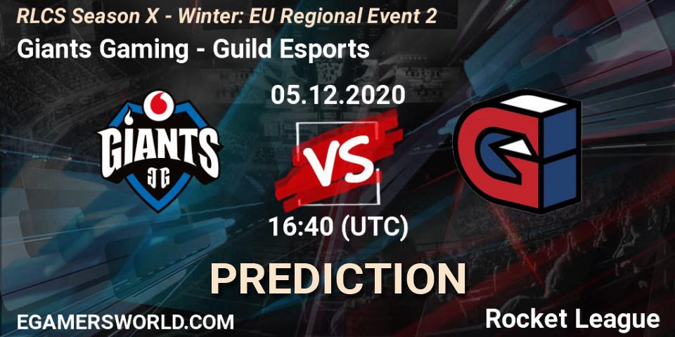 Pronóstico Giants Gaming - Guild Esports. 05.12.2020 at 16:40, Rocket League, RLCS Season X - Winter: EU Regional Event 2