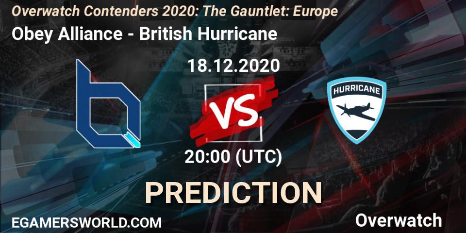Pronóstico Obey Alliance - British Hurricane. 18.12.20, Overwatch, Overwatch Contenders 2020: The Gauntlet: Europe