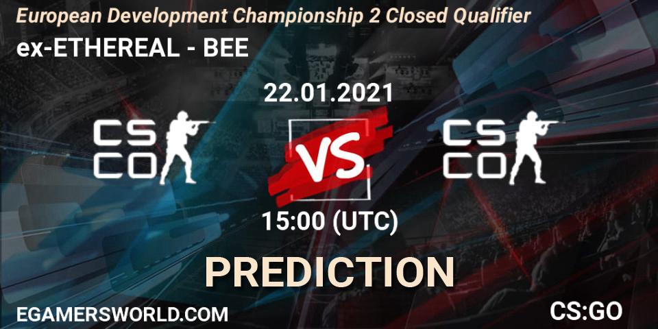 Pronóstico ex-ETHEREAL - BEE. 22.01.2021 at 15:00, Counter-Strike (CS2), European Development Championship Season 2: Closed Qualifier