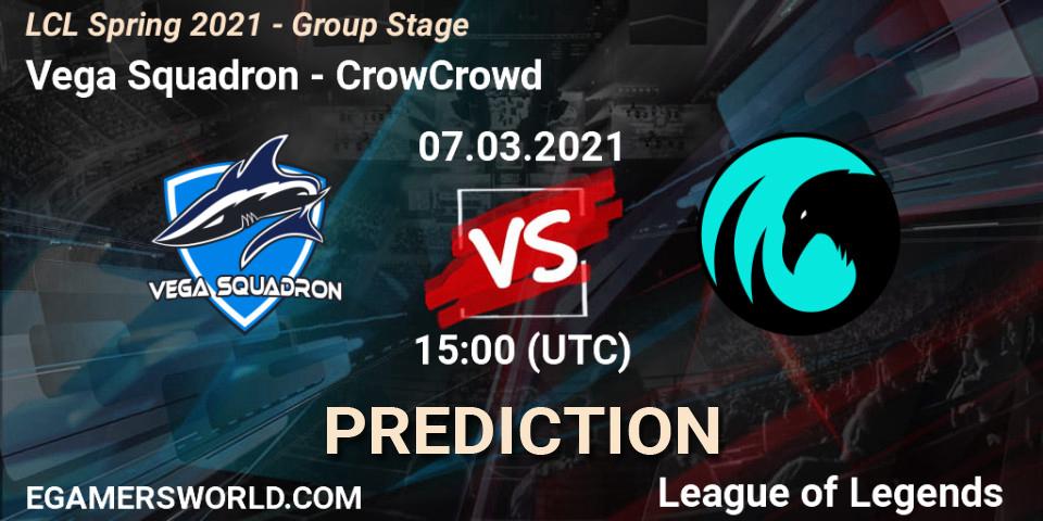 Pronóstico Vega Squadron - CrowCrowd. 07.03.2021 at 15:00, LoL, LCL Spring 2021 - Group Stage