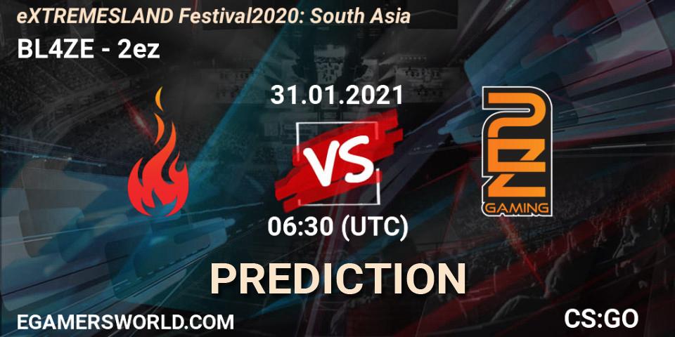 Pronóstico BL4ZE - 2ez. 31.01.2021 at 06:30, Counter-Strike (CS2), eXTREMESLAND Festival 2020: South Asia