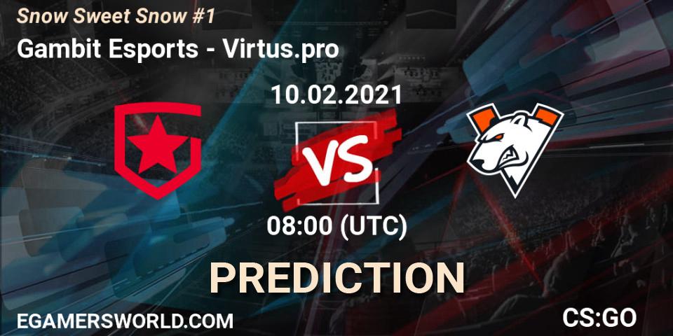 Pronóstico Gambit Esports - Virtus.pro. 10.02.2021 at 08:00, Counter-Strike (CS2), Snow Sweet Snow #1