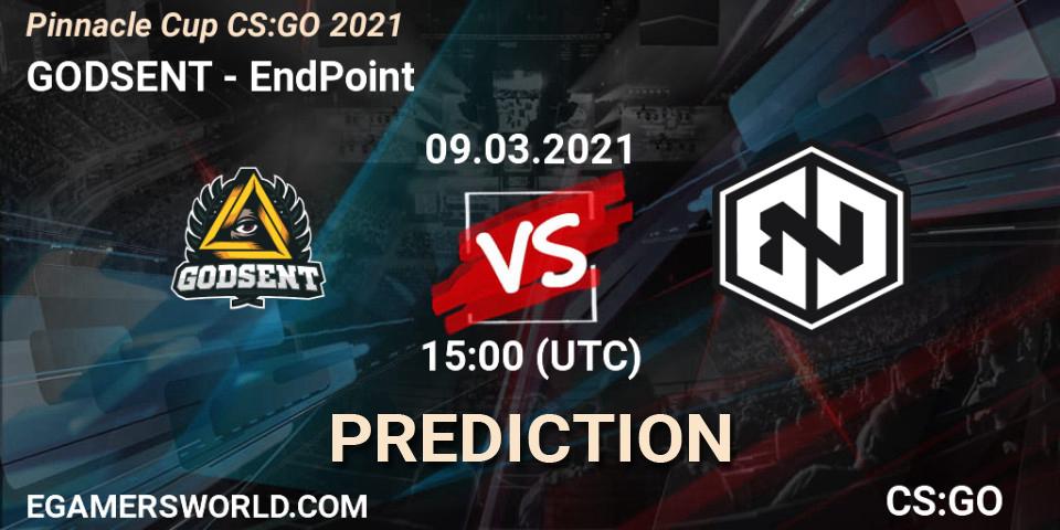 Pronóstico GODSENT - EndPoint. 09.03.2021 at 18:00, Counter-Strike (CS2), Pinnacle Cup #1