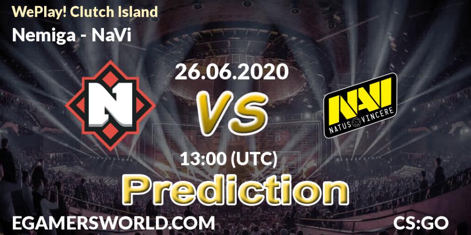 Pronóstico Nemiga - NaVi. 26.06.2020 at 12:30, Counter-Strike (CS2), WePlay! Clutch Island