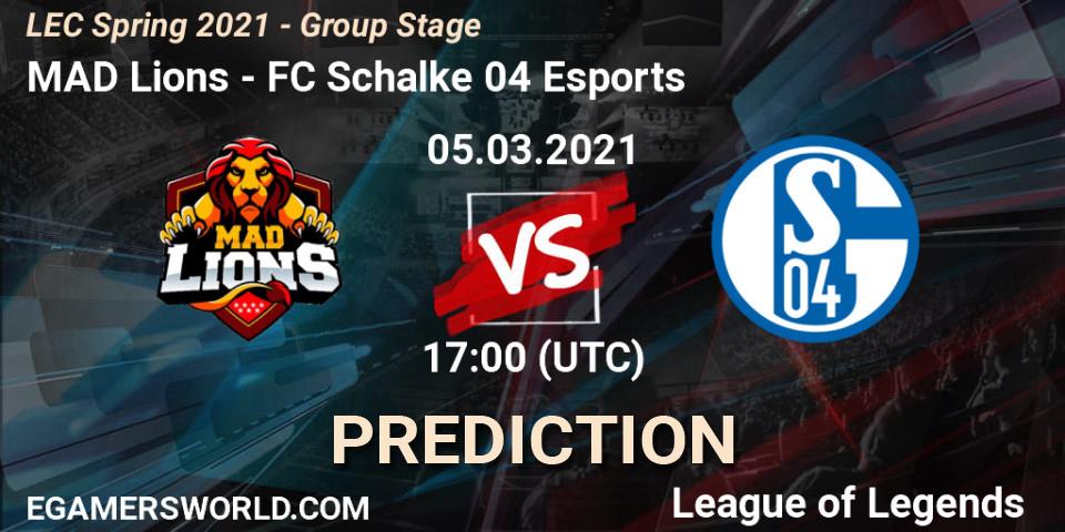 Pronóstico MAD Lions - FC Schalke 04 Esports. 05.03.2021 at 17:00, LoL, LEC Spring 2021 - Group Stage