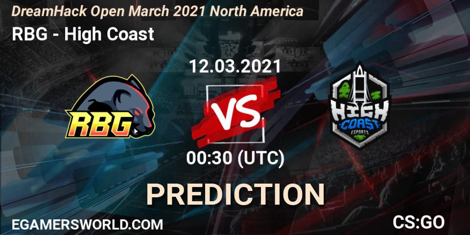 Pronóstico RBG - High Coast. 12.03.2021 at 00:30, Counter-Strike (CS2), DreamHack Open March 2021 North America