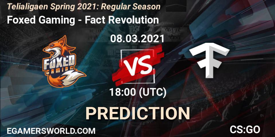 Pronóstico Foxed Gaming - Fact Revolution. 08.03.2021 at 18:00, Counter-Strike (CS2), Telialigaen Spring 2021: Regular Season