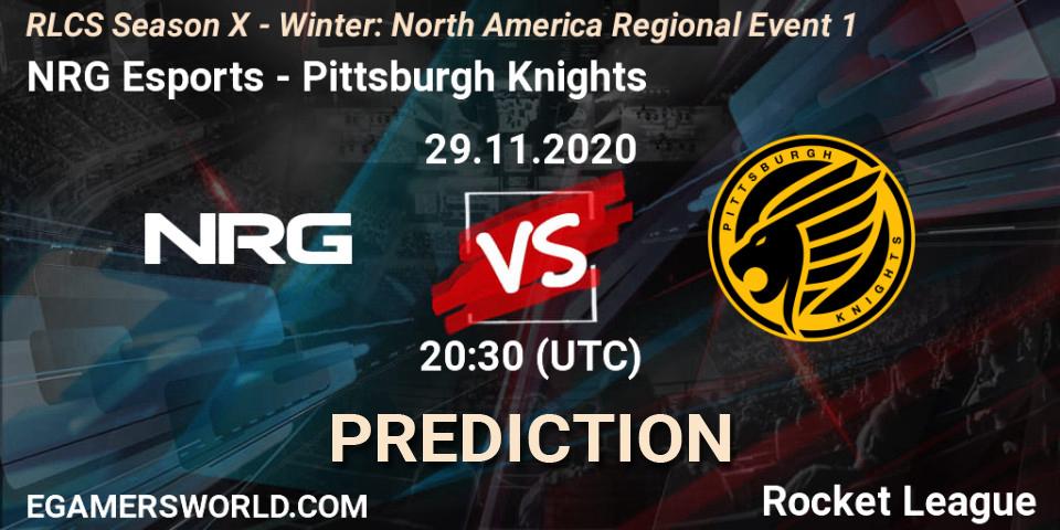Pronóstico NRG Esports - Pittsburgh Knights. 29.11.2020 at 20:30, Rocket League, RLCS Season X - Winter: North America Regional Event 1