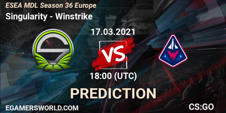 Pronóstico Singularity - Winstrike. 17.03.21, CS2 (CS:GO), MDL ESEA Season 36: Europe - Premier division