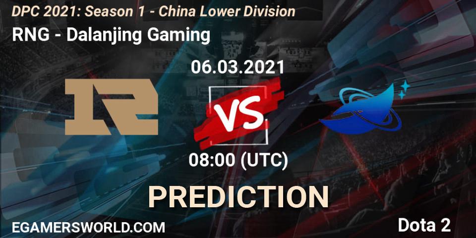 Pronóstico RNG - Dalanjing Gaming. 06.03.2021 at 08:00, Dota 2, DPC 2021: Season 1 - China Lower Division
