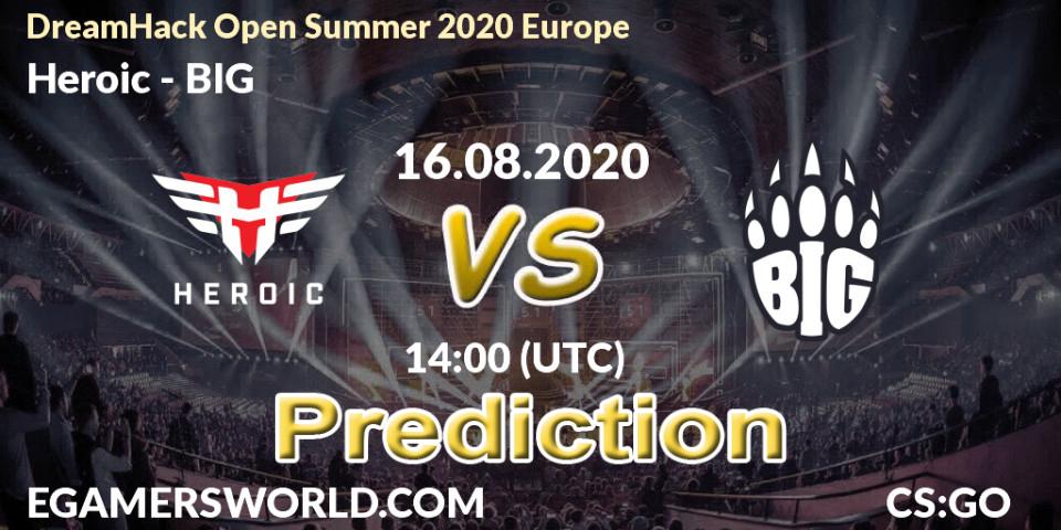 Pronóstico Heroic - BIG. 16.08.2020 at 14:00, Counter-Strike (CS2), DreamHack Open Summer 2020 Europe