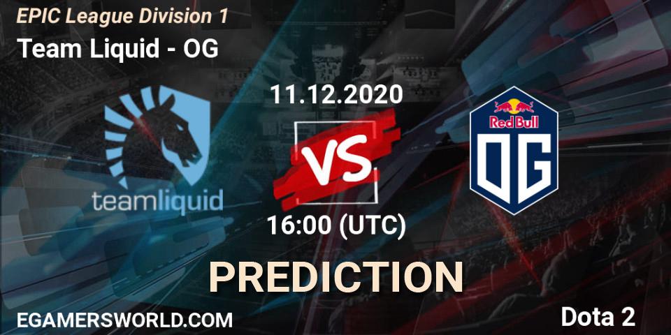 Pronóstico Team Liquid - OG. 11.12.2020 at 16:00, Dota 2, EPIC League Division 1