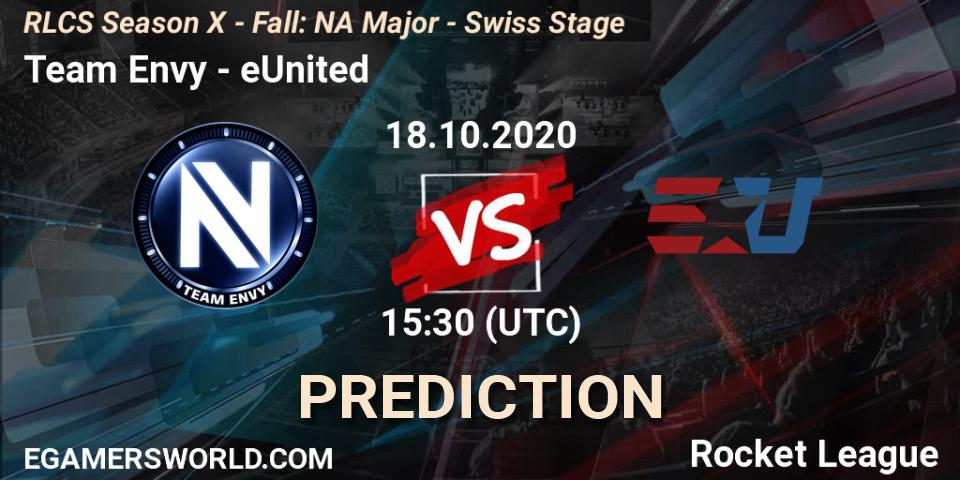 Pronóstico Team Envy - eUnited. 18.10.2020 at 15:30, Rocket League, RLCS Season X - Fall: NA Major - Swiss Stage