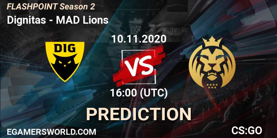 Pronóstico Dignitas - MAD Lions. 11.11.2020 at 13:00, Counter-Strike (CS2), Flashpoint Season 2