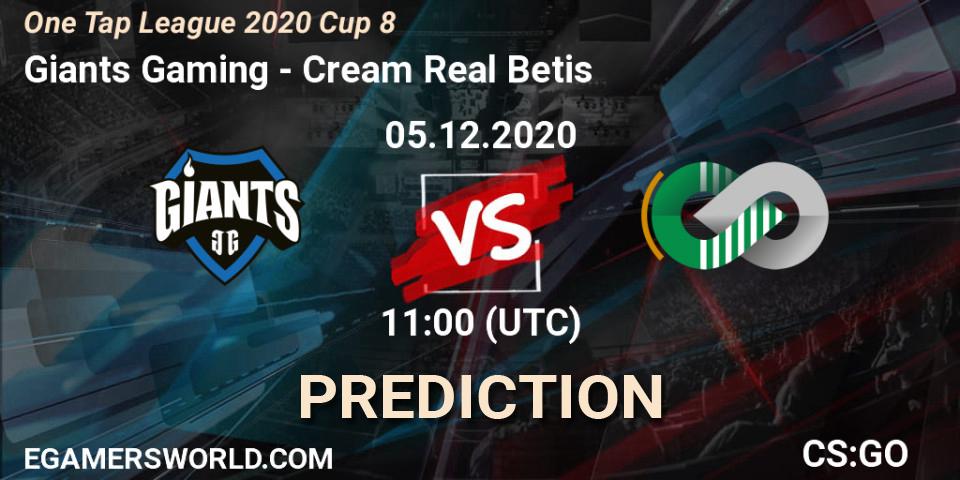 Pronóstico Giants Gaming - Cream Real Betis. 05.12.20, CS2 (CS:GO), One Tap League 2020 Cup 8