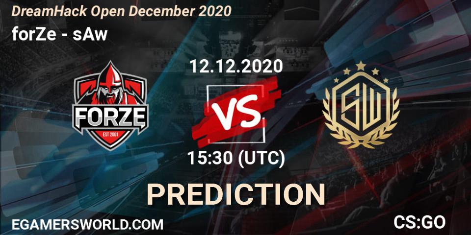 Pronóstico forZe - sAw. 12.12.2020 at 15:30, Counter-Strike (CS2), DreamHack Open December 2020