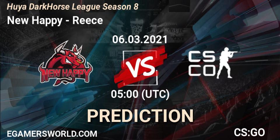 Pronóstico New Happy - Reece. 06.03.2021 at 05:00, Counter-Strike (CS2), Huya DarkHorse League Season 8