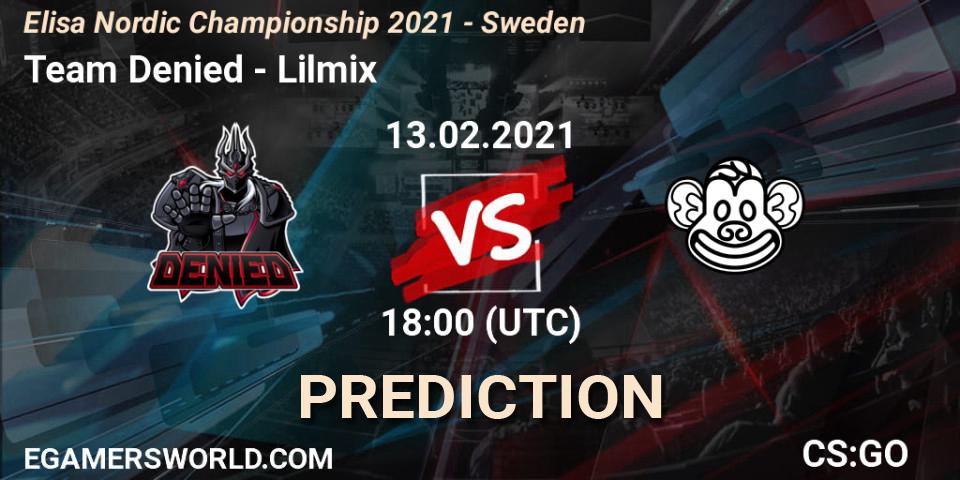Pronóstico Team Denied - Lilmix. 13.02.2021 at 18:00, Counter-Strike (CS2), Elisa Nordic Championship 2021 - Sweden