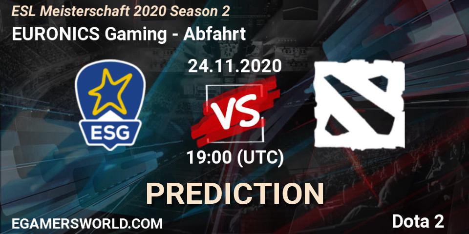Pronóstico EURONICS Gaming - Abfahrt. 24.11.2020 at 19:44, Dota 2, ESL Meisterschaft 2020 Season 2