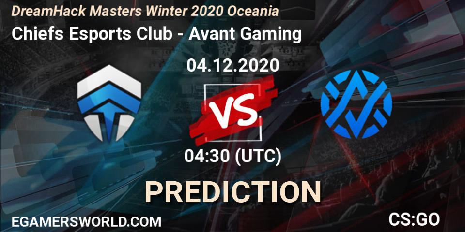 Pronóstico Chiefs Esports Club - Avant Gaming. 04.12.20, CS2 (CS:GO), DreamHack Masters Winter 2020 Oceania