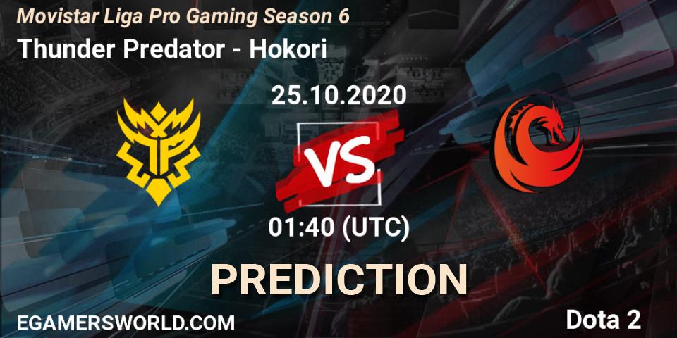 Pronóstico Thunder Predator - Hokori. 25.10.2020 at 01:48, Dota 2, Movistar Liga Pro Gaming Season 6