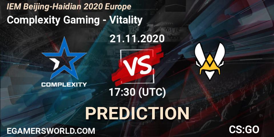 Pronóstico Complexity Gaming - Vitality. 21.11.2020 at 17:30, Counter-Strike (CS2), IEM Beijing-Haidian 2020 Europe