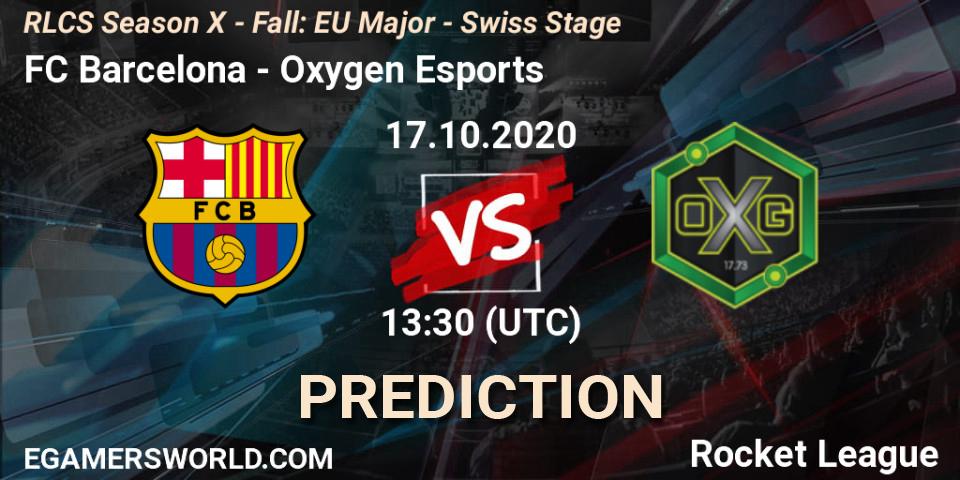 Pronóstico FC Barcelona - Oxygen Esports. 17.10.2020 at 13:30, Rocket League, RLCS Season X - Fall: EU Major - Swiss Stage