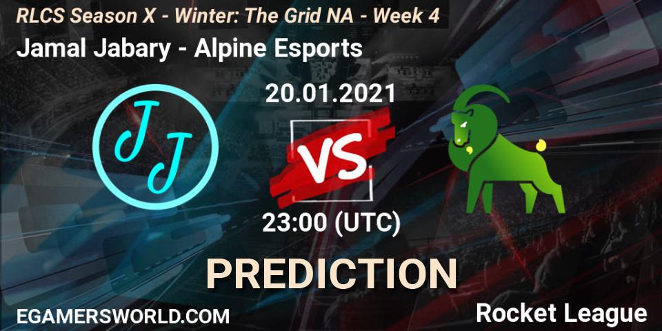 Pronóstico Jamal Jabary - Alpine Esports. 20.01.2021 at 23:00, Rocket League, RLCS Season X - Winter: The Grid NA - Week 4
