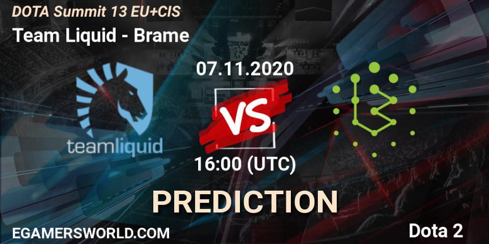 Pronóstico Team Liquid - Brame. 07.11.2020 at 17:59, Dota 2, DOTA Summit 13: EU & CIS