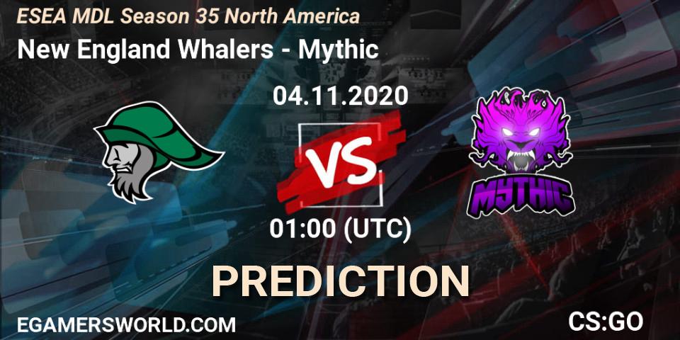 Pronóstico New England Whalers - Mythic. 04.11.2020 at 22:00, Counter-Strike (CS2), ESEA MDL Season 35 North America