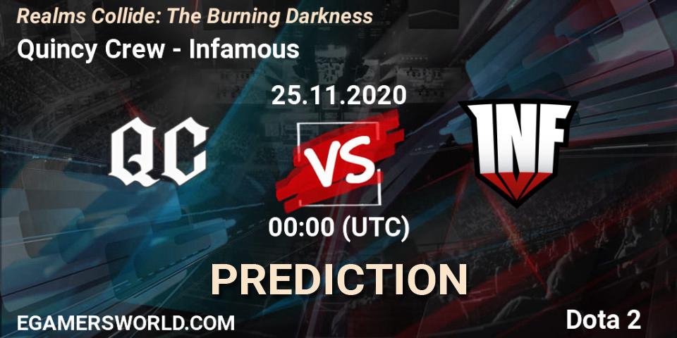 Pronóstico Quincy Crew - Infamous. 24.11.2020 at 23:58, Dota 2, Realms Collide: The Burning Darkness