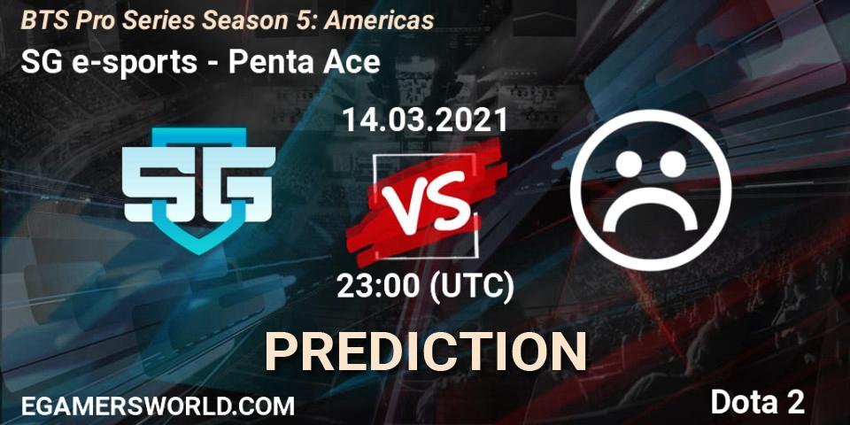 Pronóstico SG e-sports - Penta Ace. 14.03.2021 at 22:16, Dota 2, BTS Pro Series Season 5: Americas