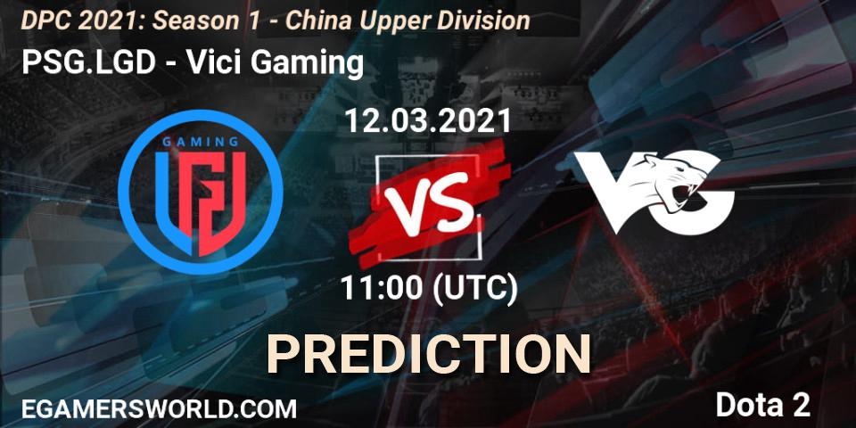 Pronóstico PSG.LGD - Vici Gaming. 12.03.2021 at 11:39, Dota 2, DPC 2021: Season 1 - China Upper Division