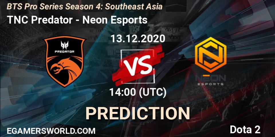 Pronóstico TNC Predator - Neon Esports. 14.12.2020 at 10:35, Dota 2, BTS Pro Series Season 4: Southeast Asia