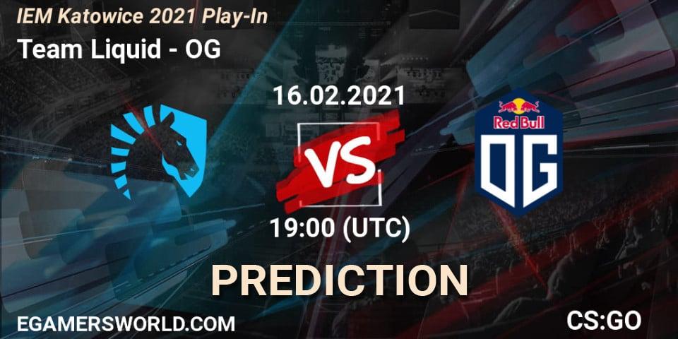 Pronóstico Team Liquid - OG. 16.02.2021 at 19:00, Counter-Strike (CS2), IEM Katowice 2021 Play-In