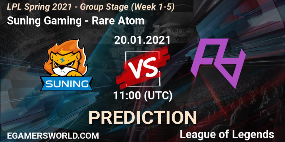 Pronóstico Suning Gaming - Rare Atom. 20.01.2021 at 11:09, LoL, LPL Spring 2021 - Group Stage (Week 1-5)
