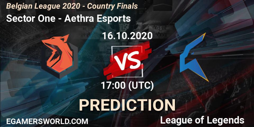 Pronóstico Sector One - Aethra Esports. 16.10.2020 at 17:24, LoL, Belgian League 2020 - Country Finals