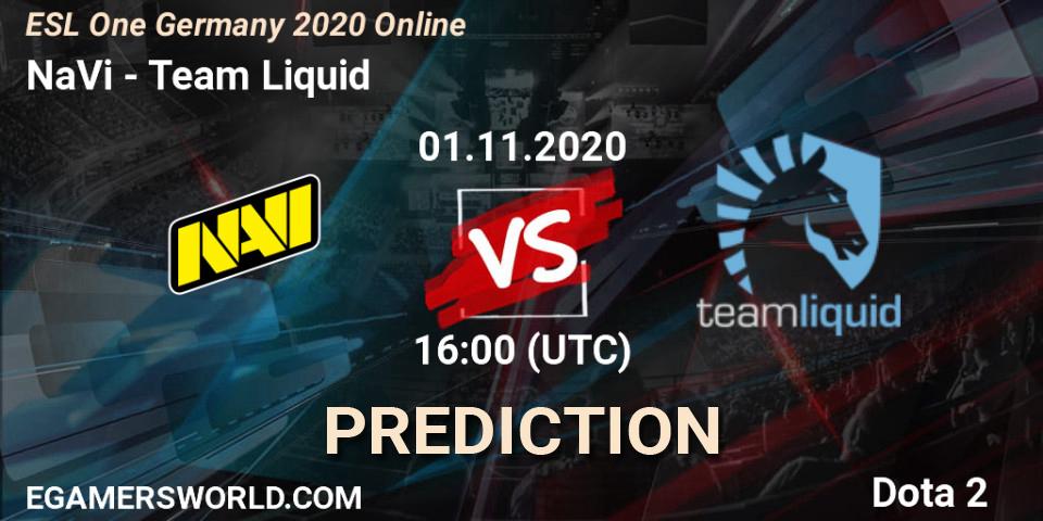 Pronóstico NaVi - Team Liquid. 01.11.2020 at 16:00, Dota 2, ESL One Germany 2020 Online