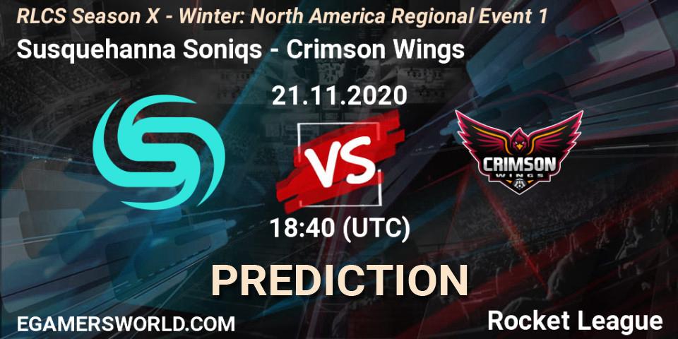 Pronóstico Susquehanna Soniqs - Crimson Wings. 21.11.2020 at 18:40, Rocket League, RLCS Season X - Winter: North America Regional Event 1