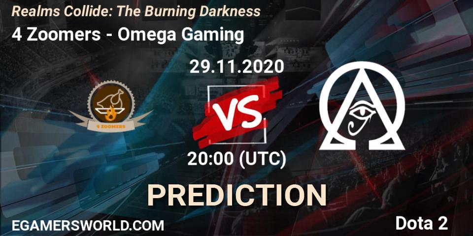 Pronóstico 4 Zoomers - Omega Gaming. 29.11.2020 at 20:02, Dota 2, Realms Collide: The Burning Darkness