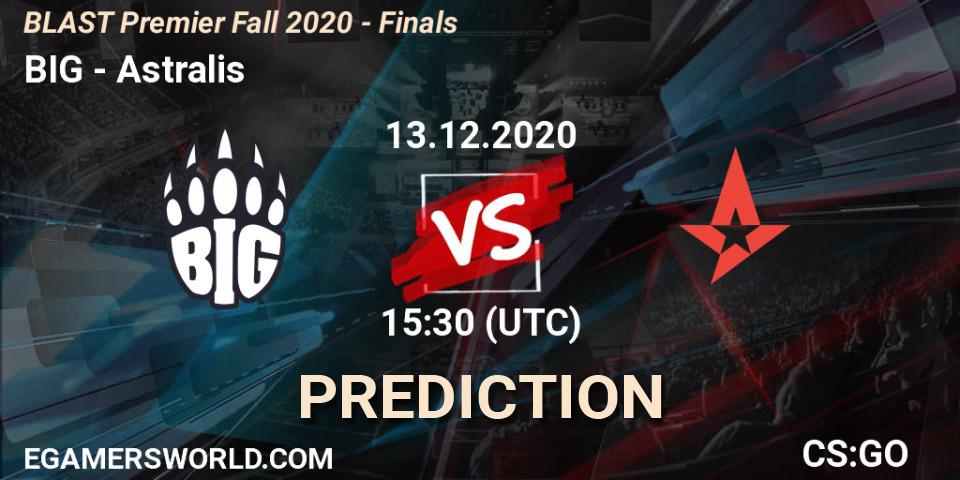 Pronóstico BIG - Astralis. 13.12.2020 at 15:30, Counter-Strike (CS2), BLAST Premier Fall 2020 - Finals