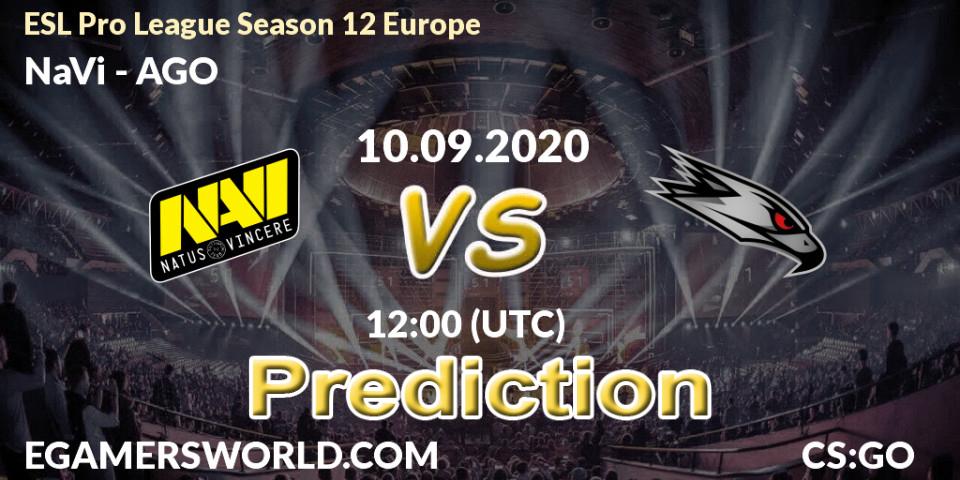 Pronóstico NaVi - AGO. 10.09.2020 at 12:00, Counter-Strike (CS2), ESL Pro League Season 12 Europe