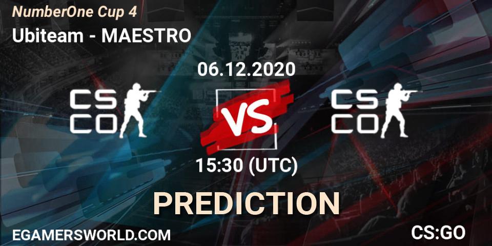 Pronóstico Ubiteam - MAESTRO. 06.12.2020 at 15:00, Counter-Strike (CS2), NumberOne Cup 4