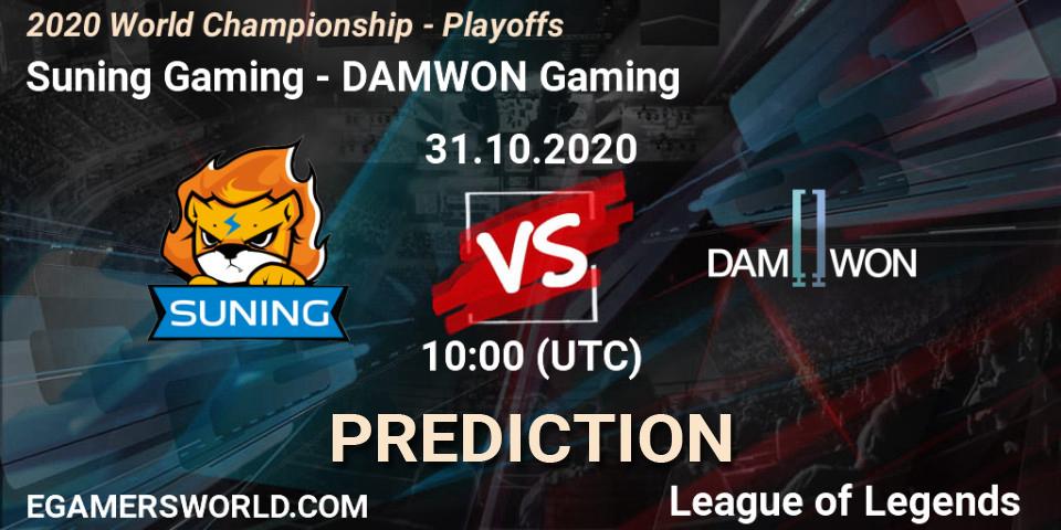 Pronóstico Suning Gaming - DAMWON Gaming. 31.10.20, LoL, 2020 World Championship - Playoffs