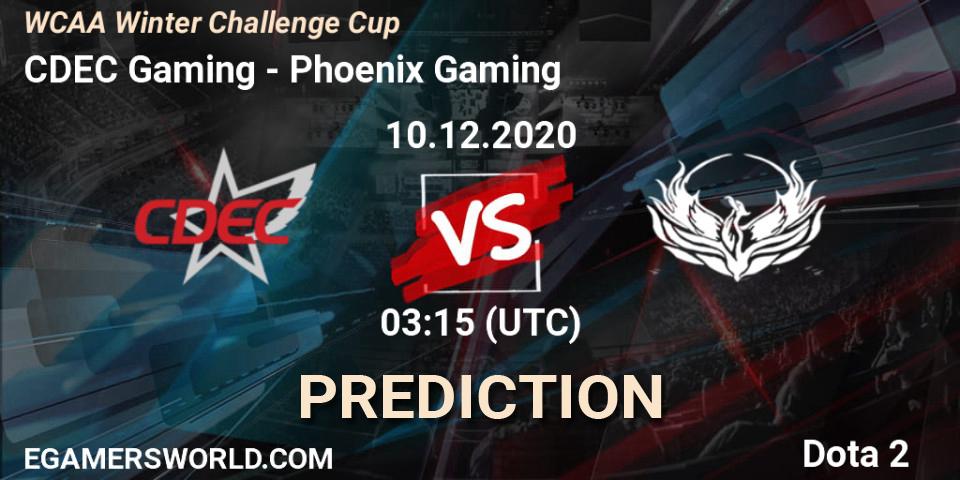 Pronóstico CDEC Gaming - Phoenix Gaming. 10.12.2020 at 03:04, Dota 2, WCAA Winter Challenge Cup