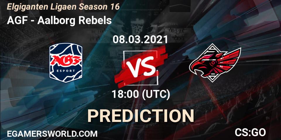 Pronóstico AGF - Aalborg Rebels. 08.03.2021 at 18:00, Counter-Strike (CS2), Elgiganten Ligaen Season 16
