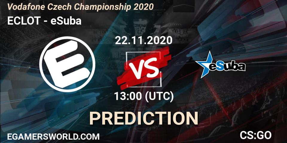 Pronóstico ECLOT - eSuba. 22.11.2020 at 13:00, Counter-Strike (CS2), Vodafone Czech Championship 2020