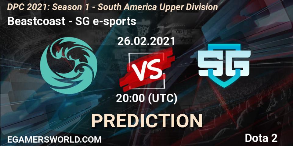 Pronóstico Beastcoast - SG e-sports. 26.02.2021 at 20:02, Dota 2, DPC 2021: Season 1 - South America Upper Division