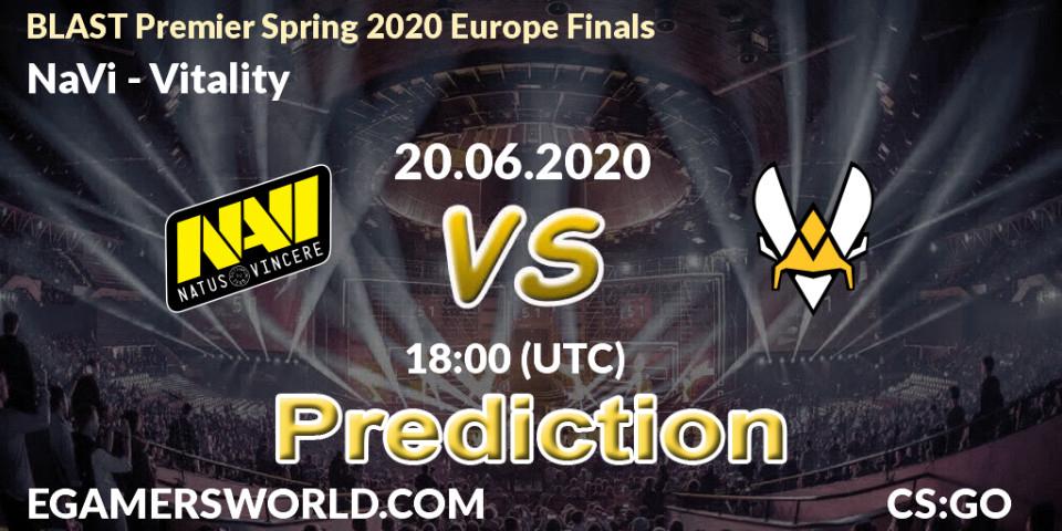 Pronóstico NaVi - Vitality. 20.06.2020 at 17:10, Counter-Strike (CS2), BLAST Premier Spring 2020 Europe Finals
