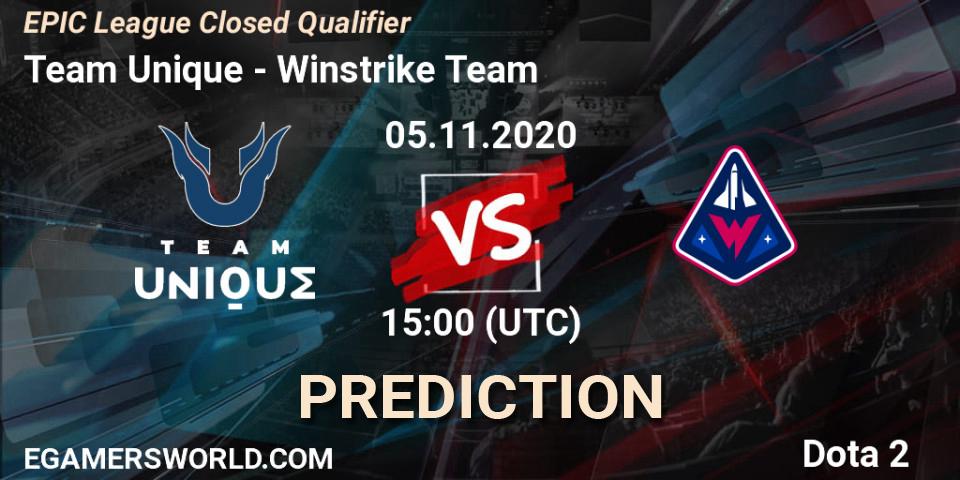 Pronóstico Team Unique - Winstrike Team. 05.11.2020 at 13:26, Dota 2, EPIC League Closed Qualifier